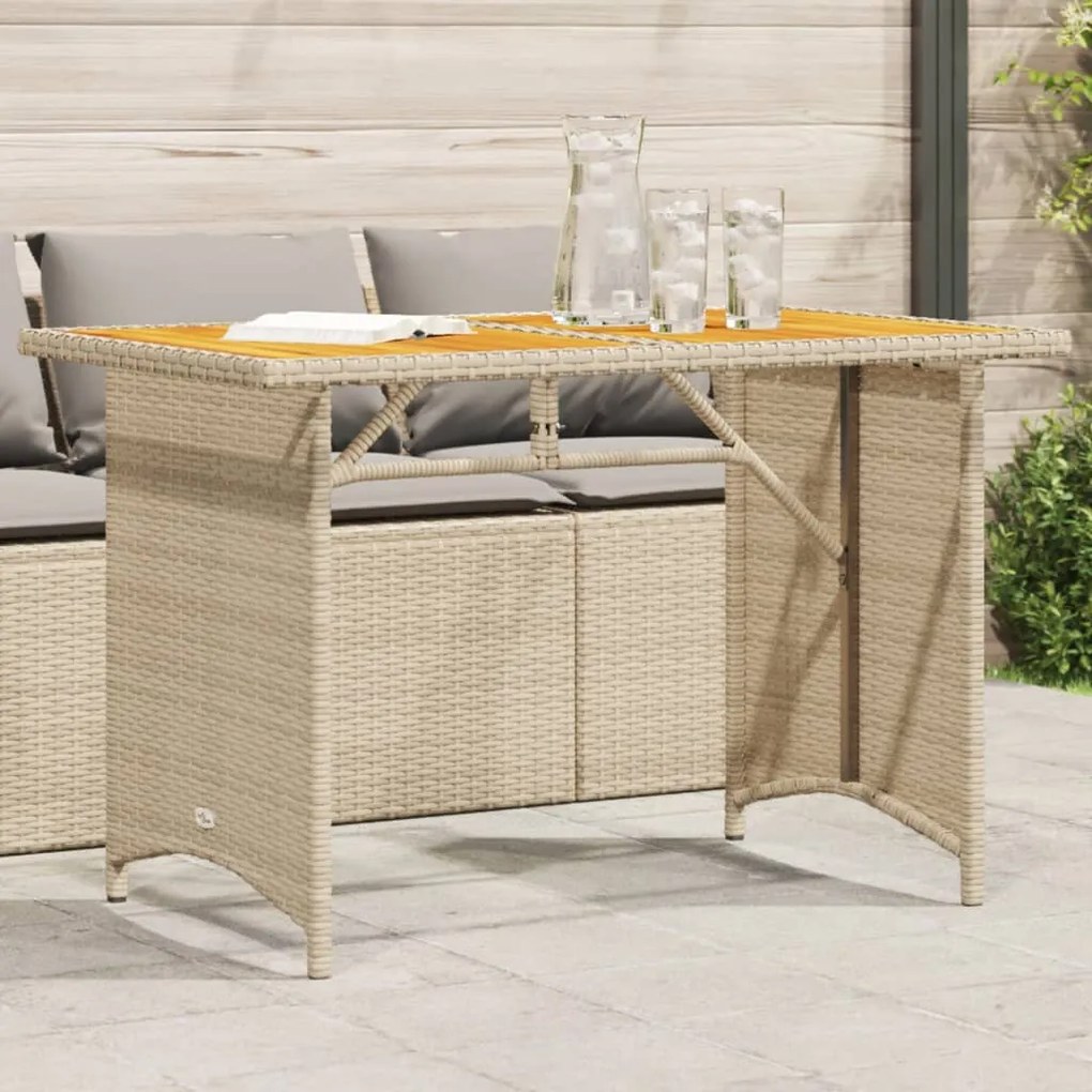 vidaXL bézs polyrattan falapos kerti asztal 110x68x70 cm