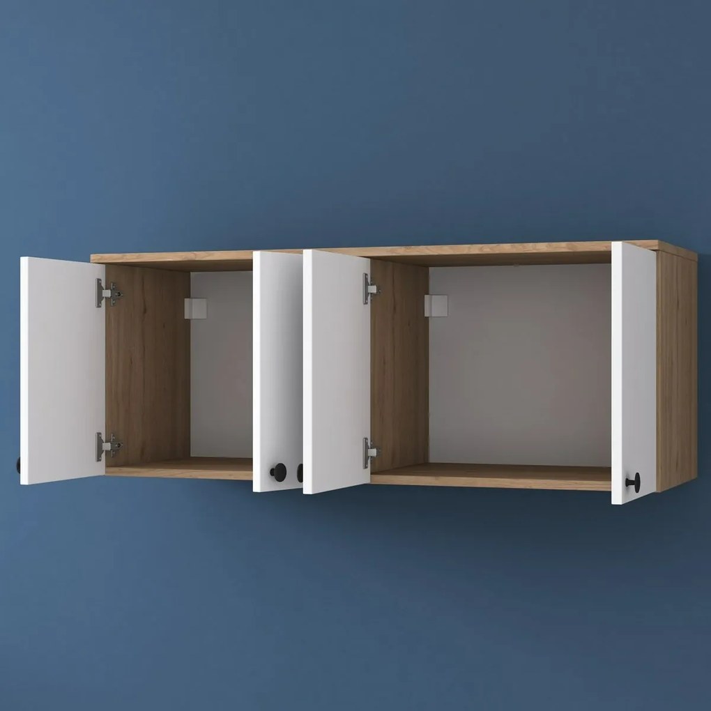 Bany Walnut and White fali szekrény