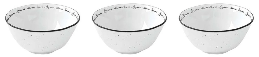 Porcelán citromos 3 db-s tálkaszett Amalfi 9,5 cm