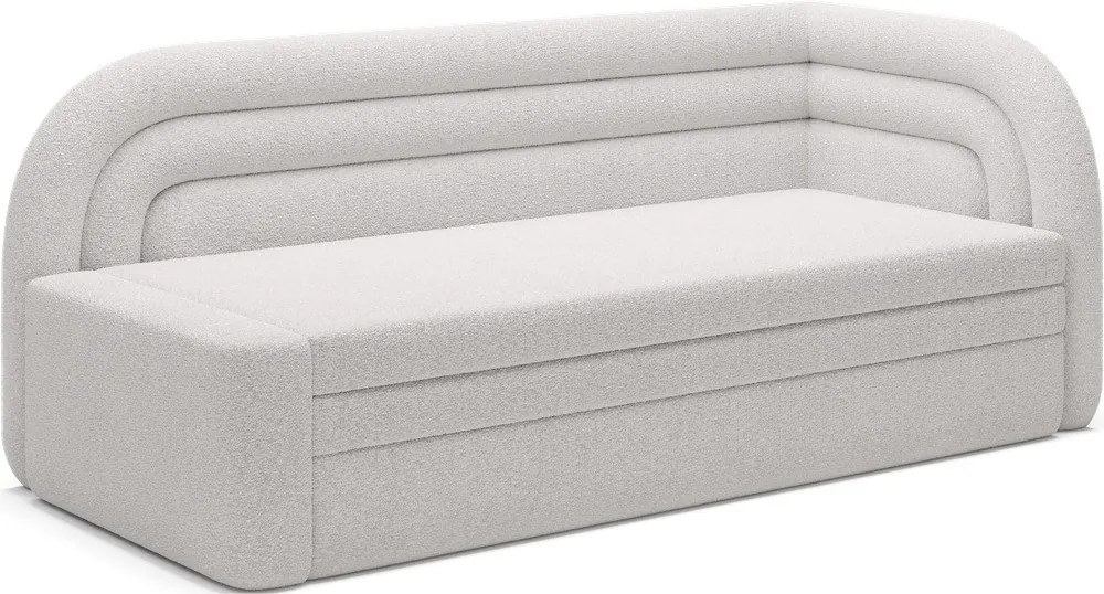 Krémszínű buklé kinyitható-tárolóhelyes kanapé jobb oldali 223 cm Fabillo – ELTAP