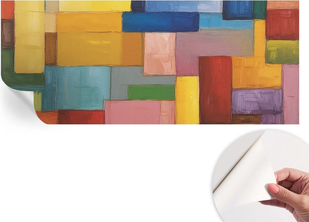 Matt öntapadós fotótapéta Falra Színes téglalapok 250x104 cm