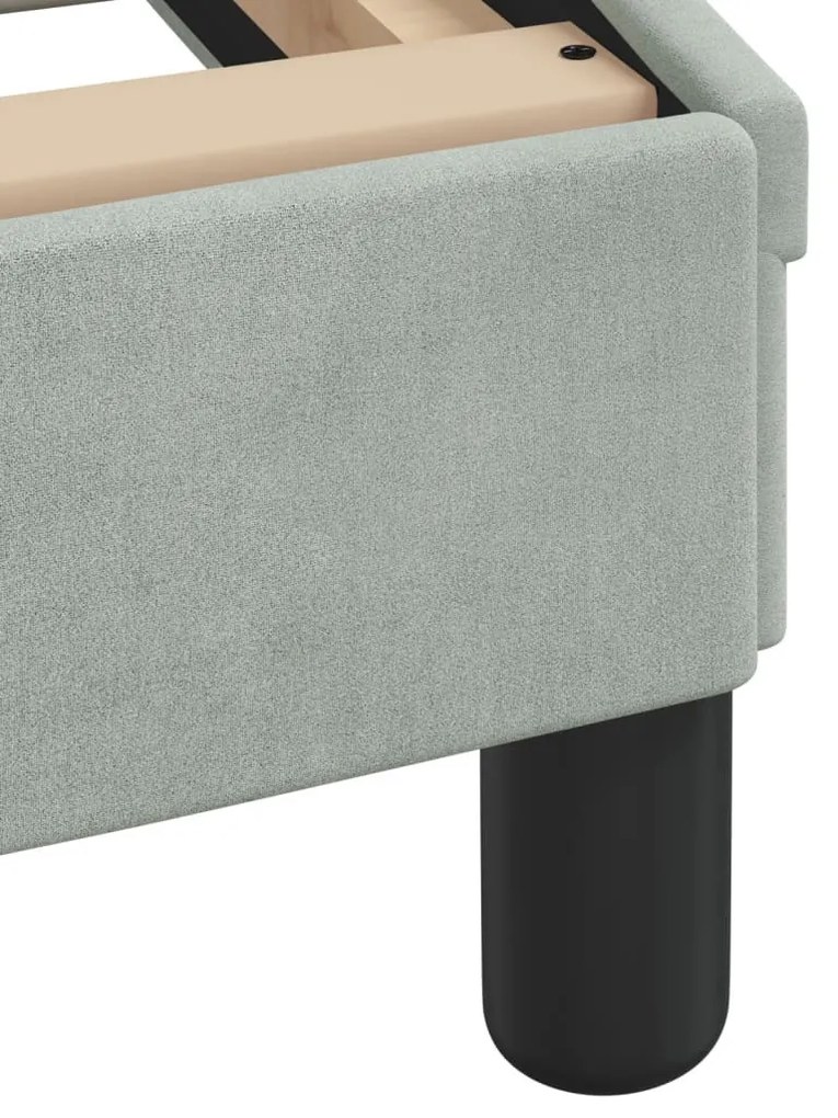 világosszürke bársony ágykeret matrac nélkül Hanko 160 x 200 cm