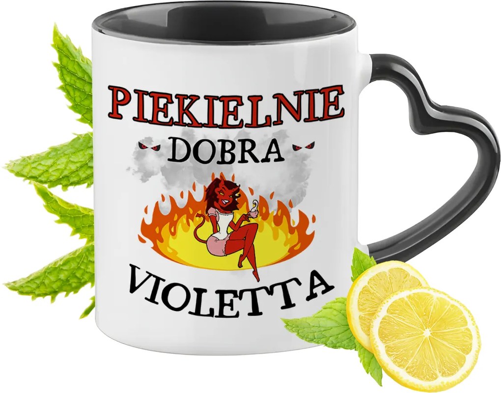 Violeta Bögre Fekete Szív Alakú Füllel Ajándék Nyomtatott