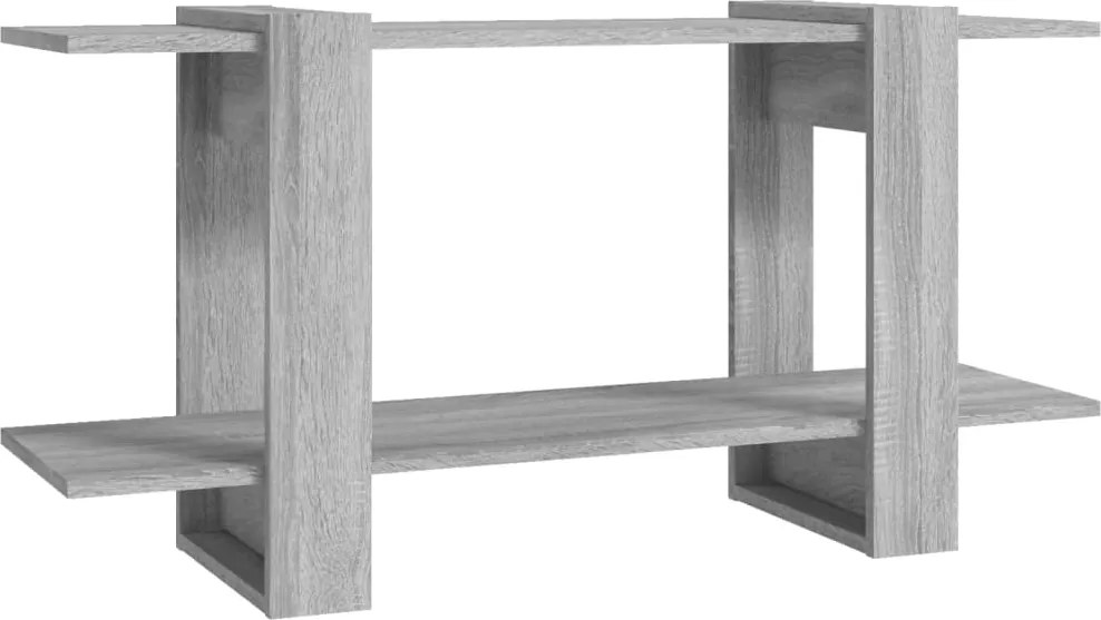 vidaXL szürke sonoma-tölgyszínű szerelt fa könyvszekrény 100x 30x51 cm