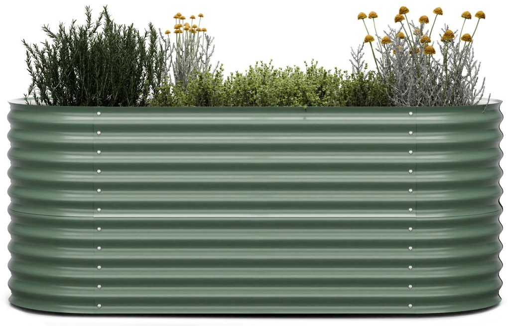 High Grow, magaságyás, 200 x 80 x 100 cm, hullámos acéllemezből, egyszerű összeszerelés, rozsda- és fagyálló