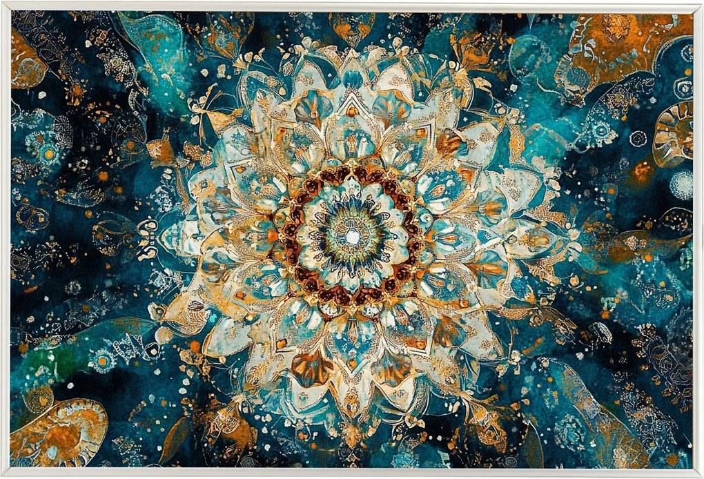 Poszter Keret Alumínium Grafika Mandala Harmónia Meditáció Zen Boho 60x40