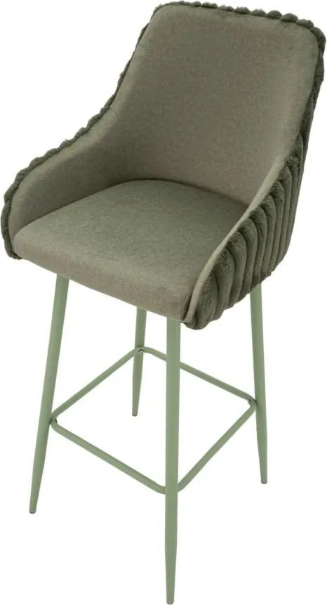 Zöld kárpitozott karfás bárszék szett 2 db-os (ülésmagasság 78 cm) Alaska – Mauro Ferretti