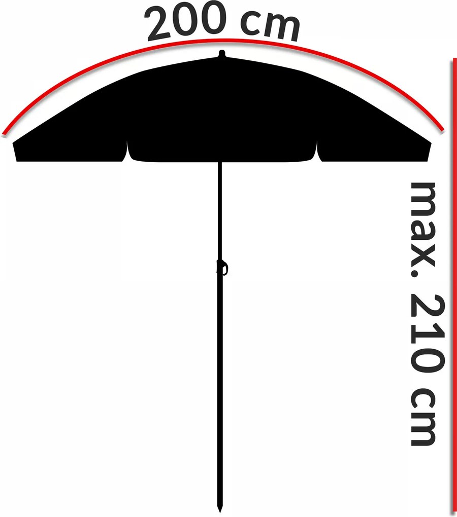 Deuba Napernyő Crete Ø200 cm - bézs