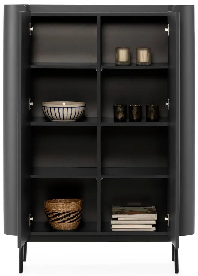 Fekete szekrény 100x140x40 cm Willa – MOME
