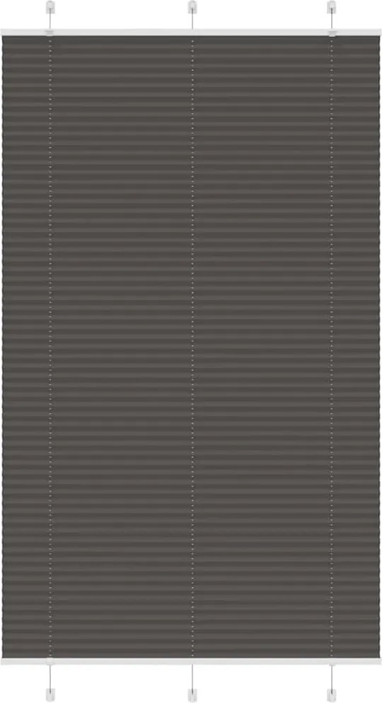 vidaXL pliszírozott redőny fekete 115x200 cm szövetszélesség 114,4 cm