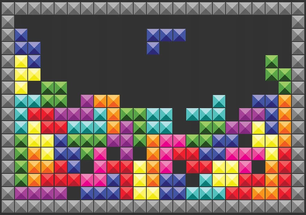 Fotótapéta Tetris Színes építőkockák falra Geometrikus 312x219 +ragasztó
