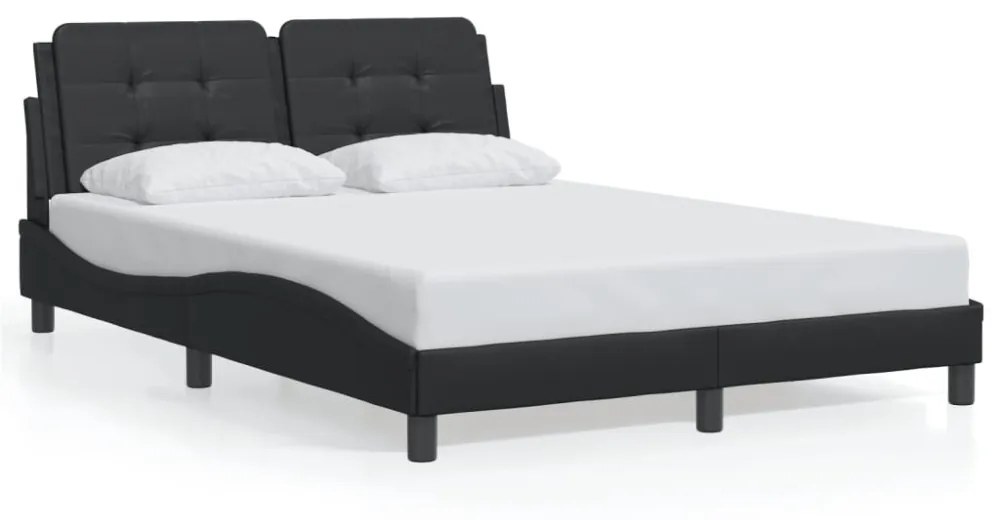 fekete ágykeret LED-ekkel matrac nélkül Zadar 140 x 190 cm