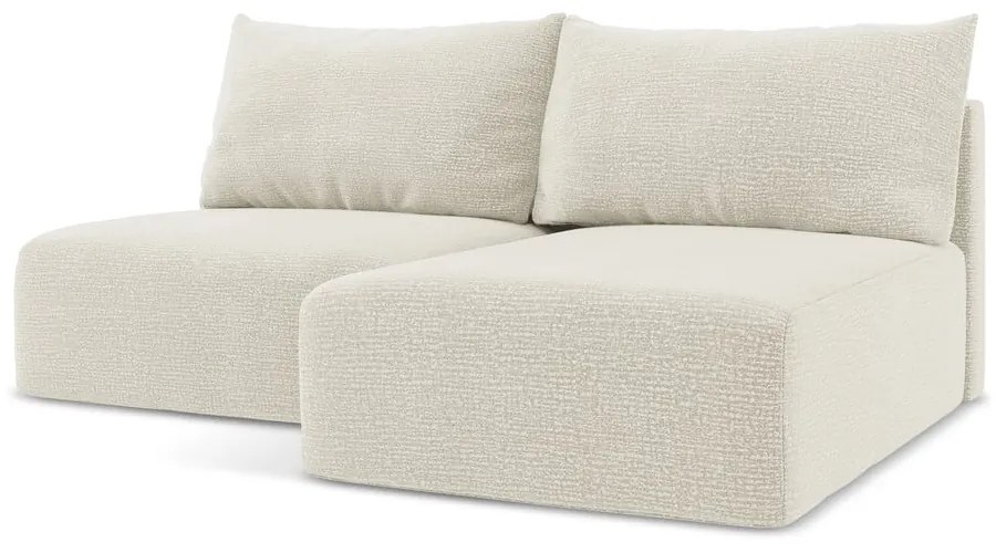 Krémszínű kinyitható-tárolóhelyes sarokkanapé (jobb oldali) Kalena – Makamii