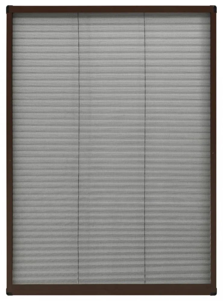 barna alumínium pliszé ablakszúnyogháló 80 x 120 cm