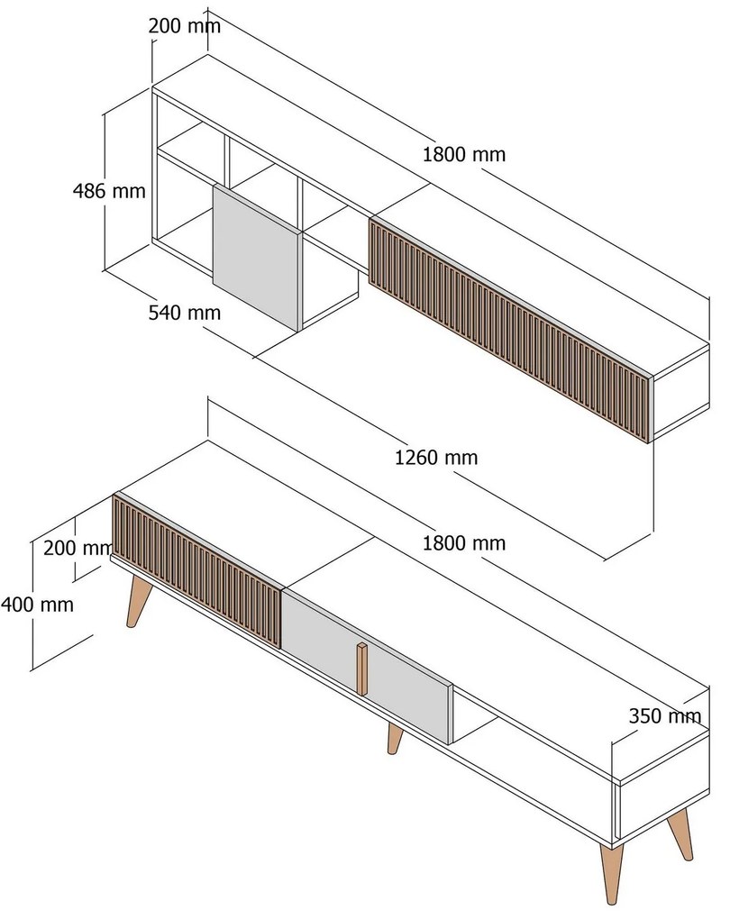 TV szekrény Milan TV - Walnut, Anthracite