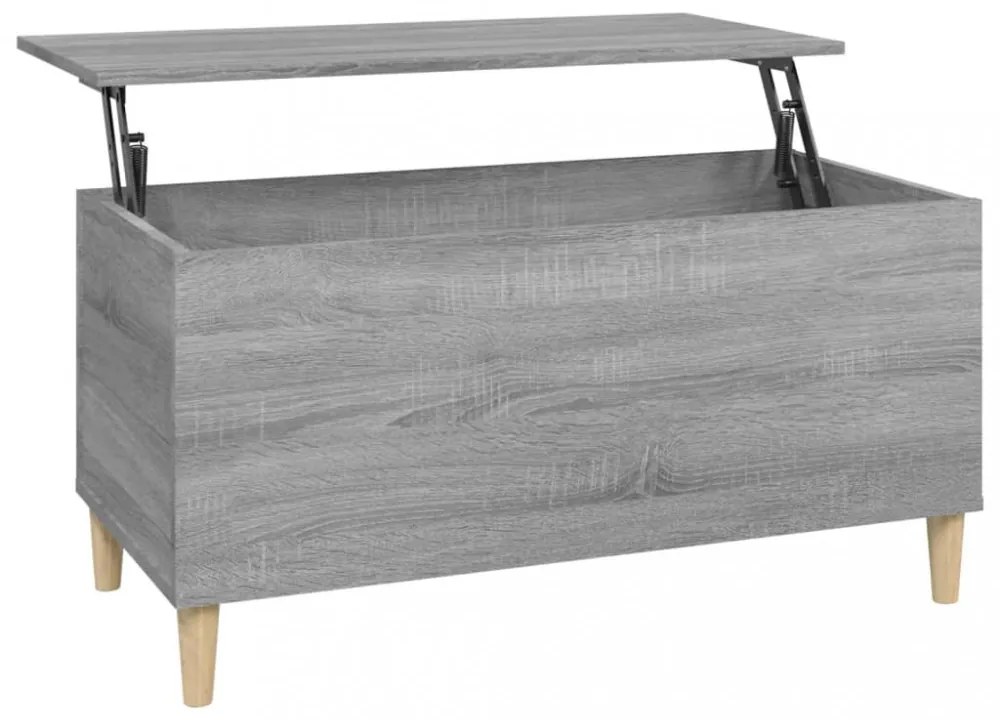 szürke sonoma színű szerelt fa dohányzóasztal 90x44,5x45 cm
