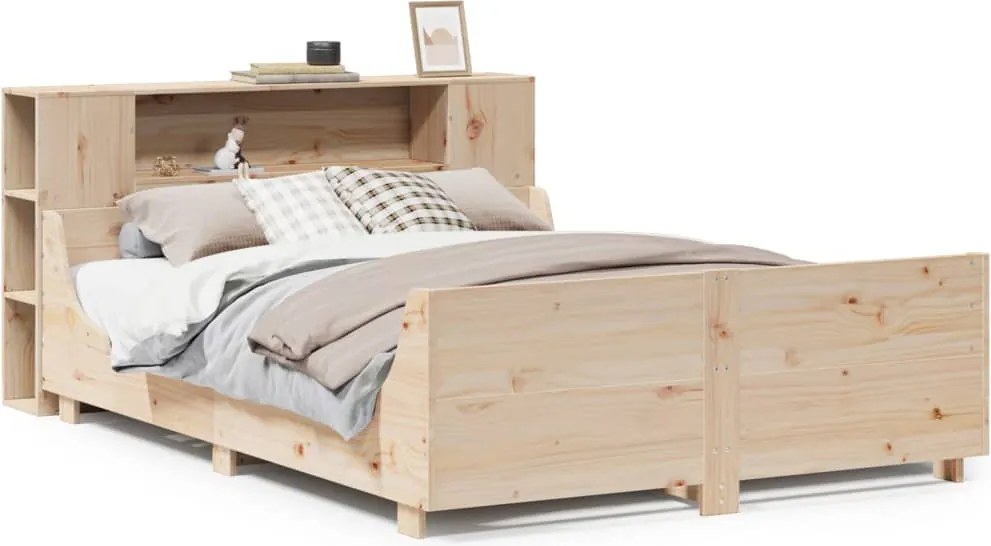 vidaXL tömör fenyőfa ágy matrac nélkül 140 x 190 cm