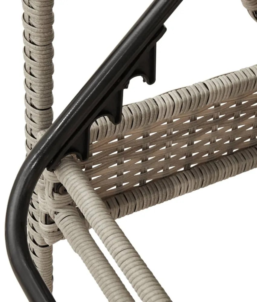 világosszürke polyrattan napozóágy párnával 63x200x81 cm