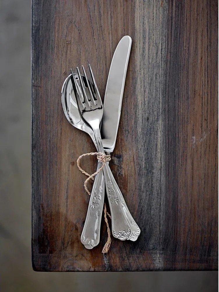 Ezüstszínű rozsdamentes acél evőeszköz készlet 16 db-os Tilly – Bloomingville