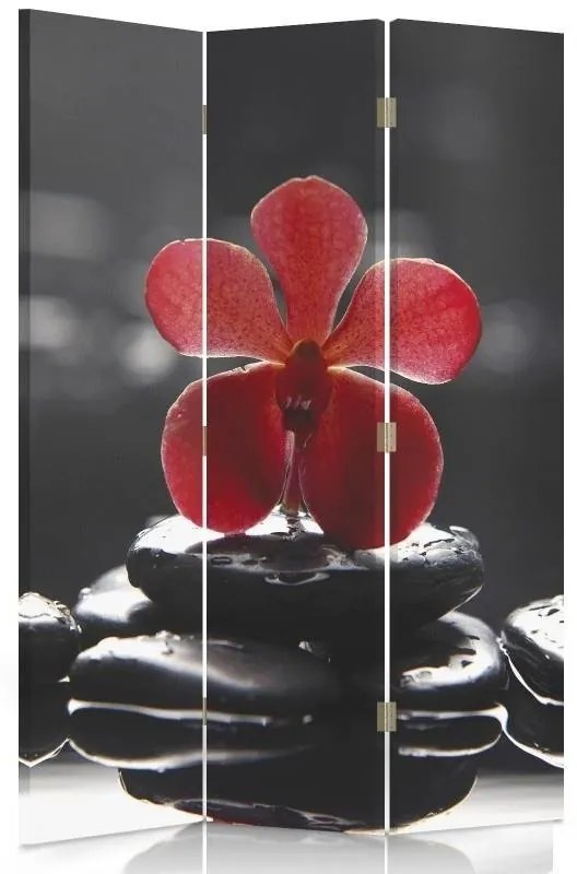 Gario Paraván Zen, piros orchideával Méret: 180 x 170 cm, Kivitelezés: Forgó paraván 360°