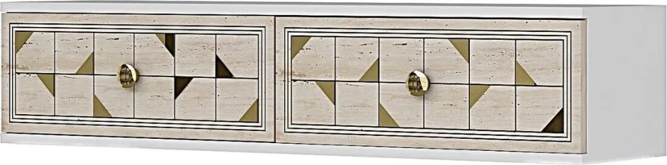 Moka 120 - White, Travertine, Gold