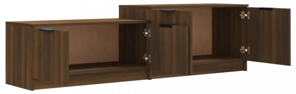 barna tölgyszínű szerelt fa TV-szekrény 158,5 x 36 x 45 cm