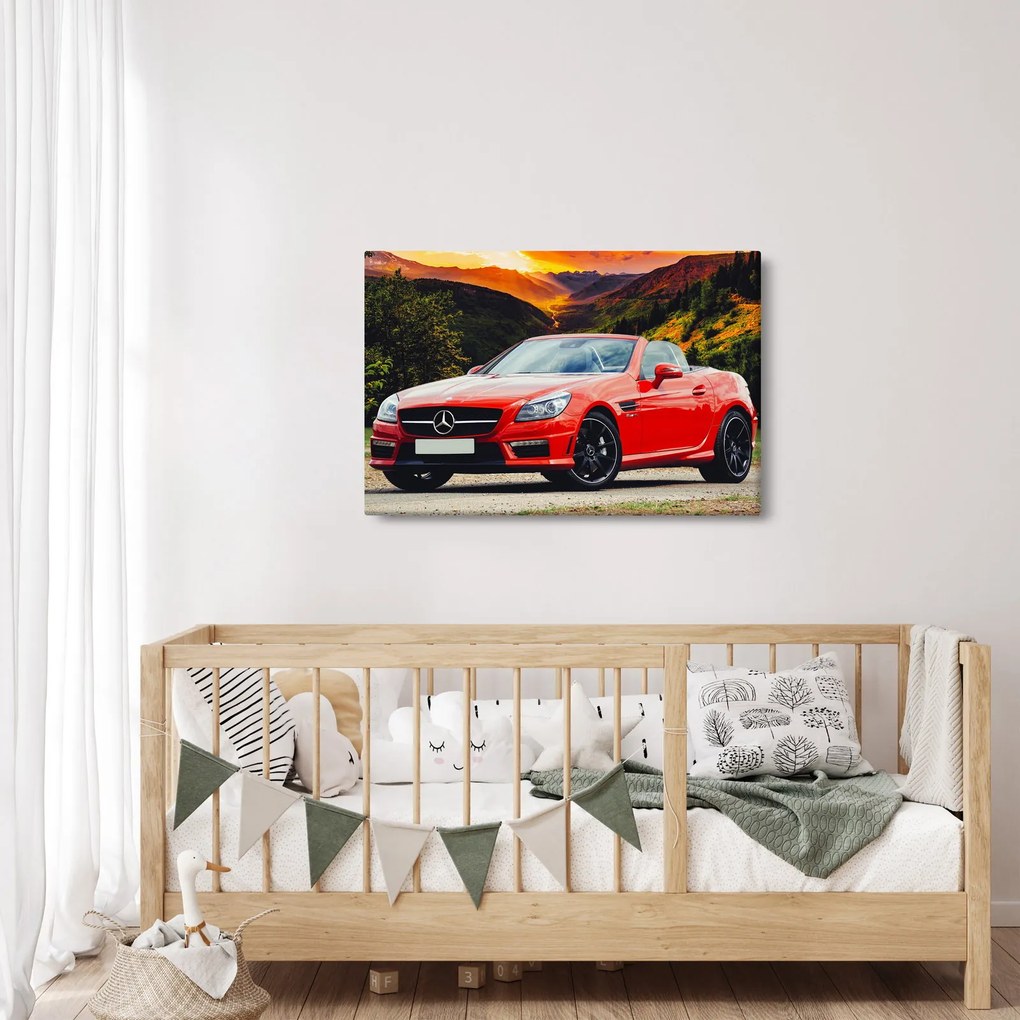Kép - piros Mercedes (90x60 cm)