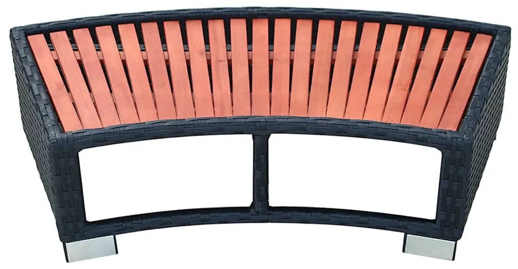 Polyrattan, fekete Spa fellépő 92x45x25 cm