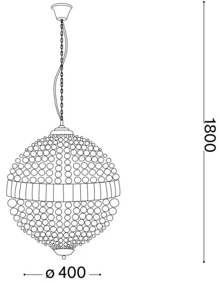 Ideal Lux - LED Kristály csillár láncon LUXOR 6xG9/3W/230V átm. 40 cm átlátszó