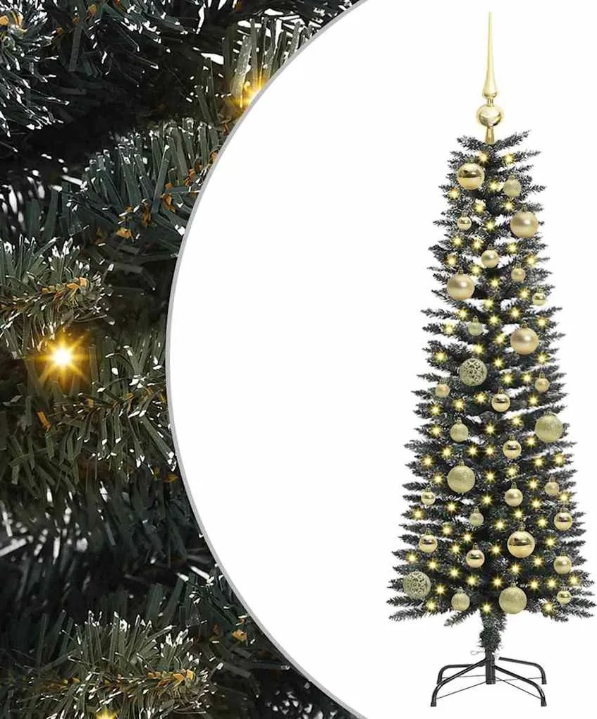 vidaXL Mű karácsonyfa 150 LED-del Zöld 120 cm PVC és Műanyag és Acél