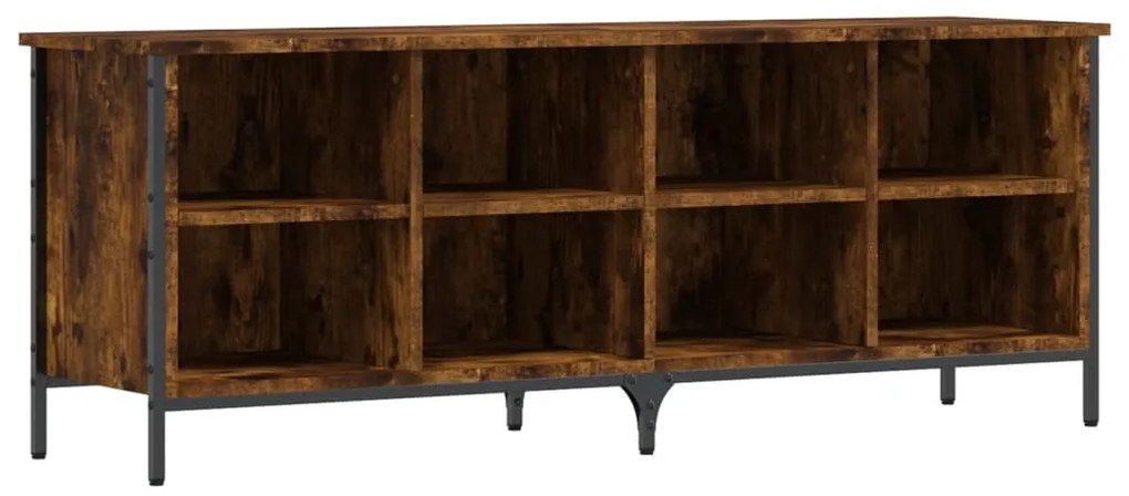 füstös tölgy színű szerelt fa cipősszekrény 131 x 35 x 50 cm
