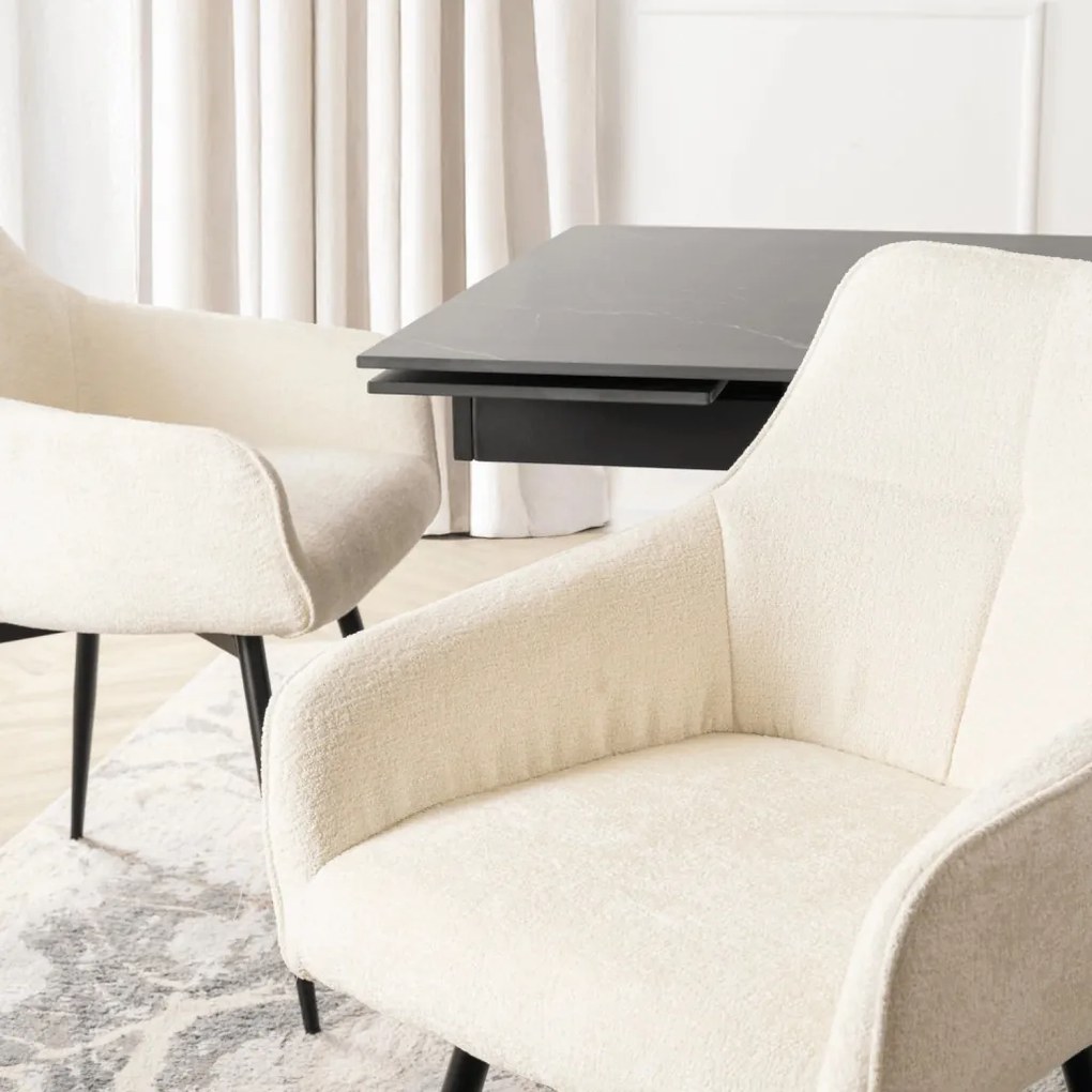 LARISA forgó étkezőszék krém bouclé