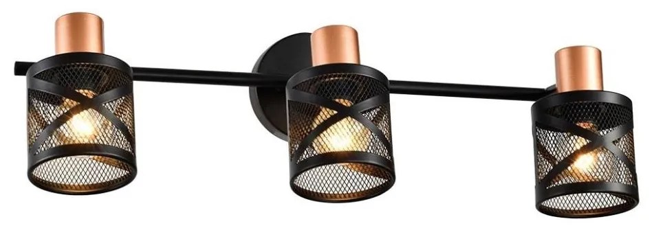 Prezent Prezent 75469 - Fali spotlámpa ANTARES 3xE14/40W/230V fekete/réz 75469