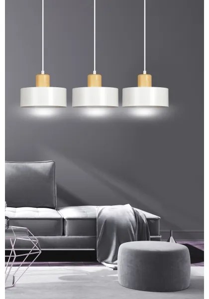 Csillár zsinóron TORIN 3xE27/15W/230V fehér