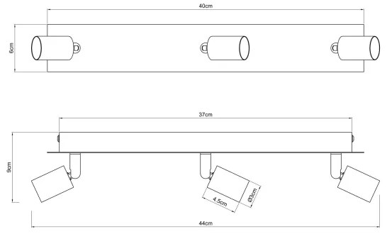 Globo 57998-3 - Spotlámpa DREW 3xGU10/35W/230V fekete