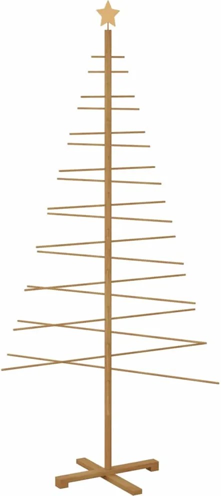 vidaXL Fából készült Karácsonyfa állvánnyal Barna 210 cm bambusz