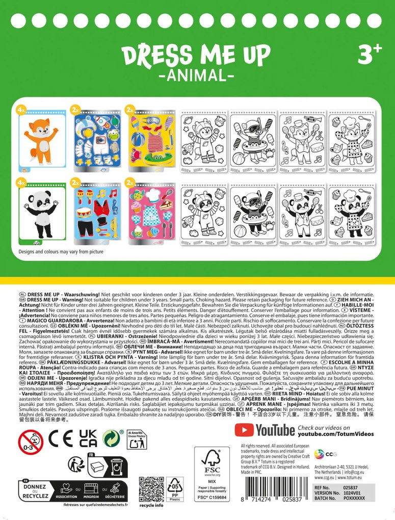 Öltöztetős Animal játék szett