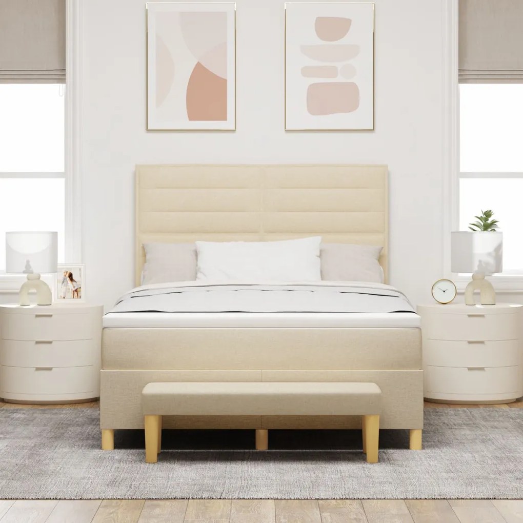 Boxspring Ágy Matraccal és Pad Krisztály 160x200 cm Szövet