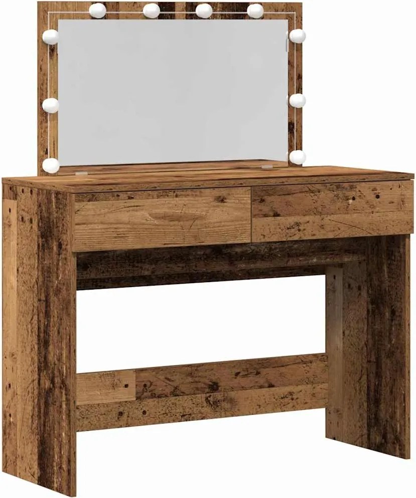 vidaXL Öltözködőasztal fiókkal Öreg fa 100 x 40 x 120 cm Faanyag