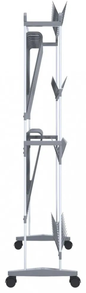 ezüst cipőtartó kerekekkel 89 x 27 x 120 cm