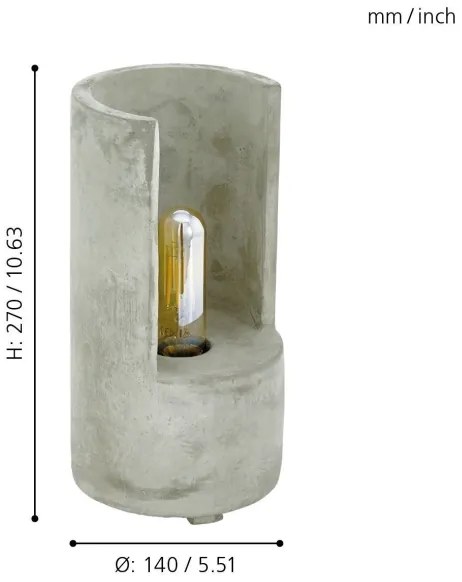 Eglo 49111 - Asztali lámpa LYNTON 1xE27/60W/230V