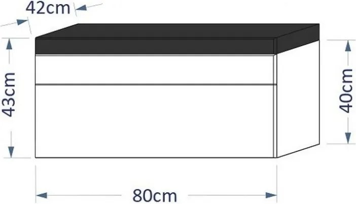 Prince 80 cm-es mosdószekrény matt fehér Luna-Dream-Ibiza változatokhoz