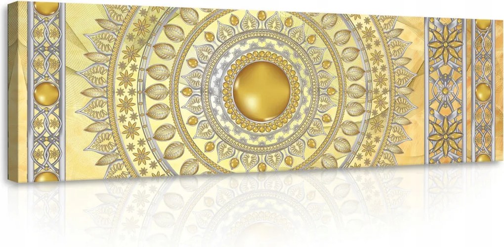 Vászonkép 145x45 Arany mandala a nappaliba Harmónia és elegancia az otthonodban