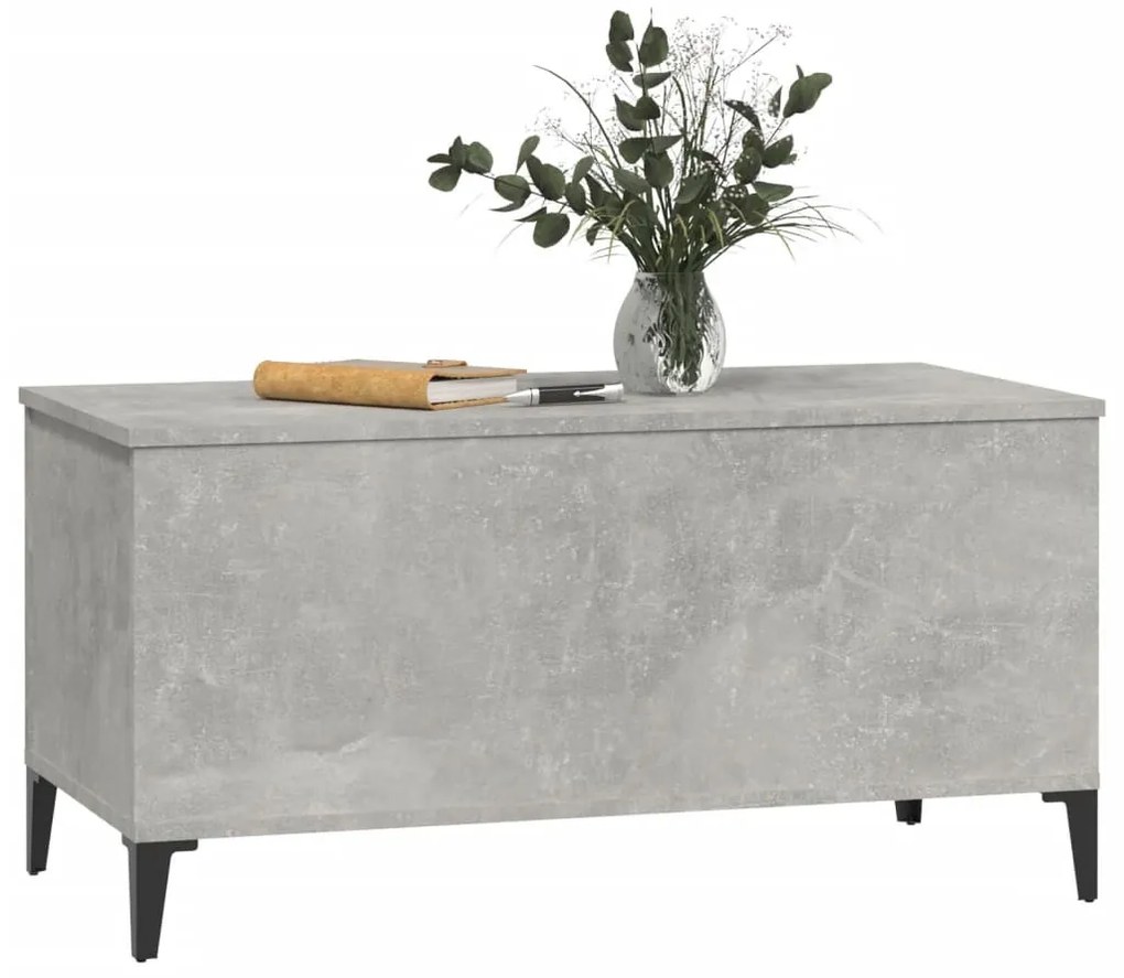 Betonszürke szerelt fa dohányzóasztal 90x44,5x45 cm