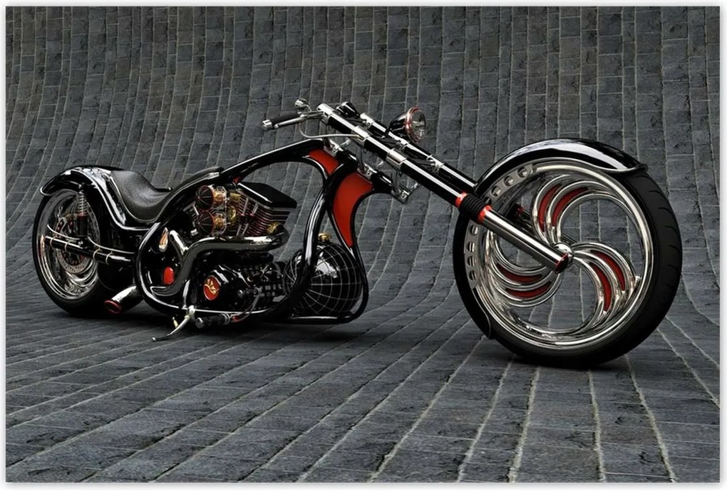 Poszterek 120x80 Chopper Motorkerékpár Motor