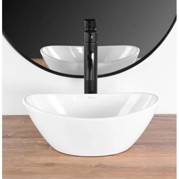 REA-U6803 - Ráépíthető mosdó KATE 24,5x36,5 cm kerámia/fényes fehér