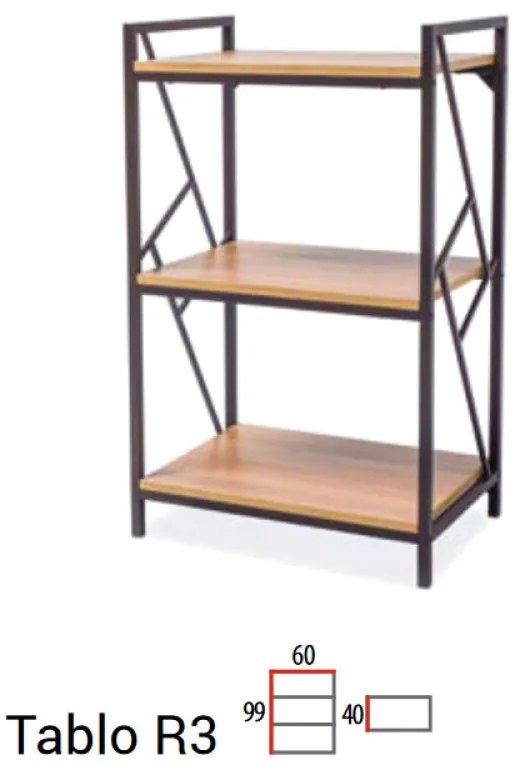Tablo R3 99cm Könyvespolc Tölgy - Sötétbarna