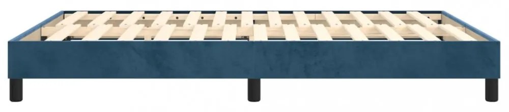 sötétkék bársony rugós ágykeret 140 x 190 cm