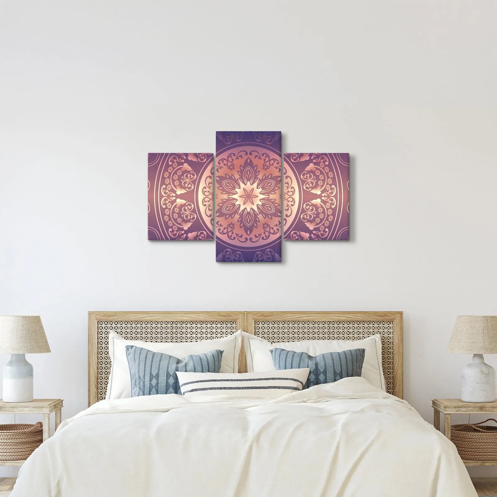 Kép - Mandala lila színátmeneten (90x60 cm)