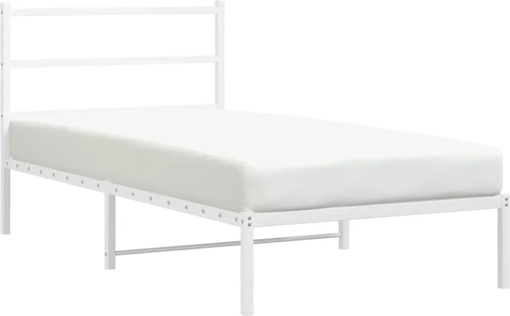 vidaXL fehér fém ágykeret fejtámlával 107x203 cm